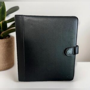 Franklin Covey 7 Ring Binder Top Grain Leather Snap 2” Rings 13X12 Vtg Planner